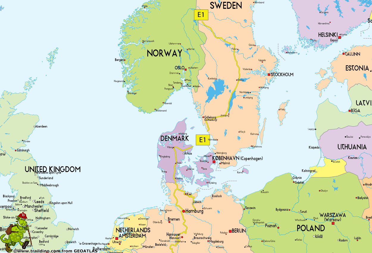 Map European Long Distance Trail E1
