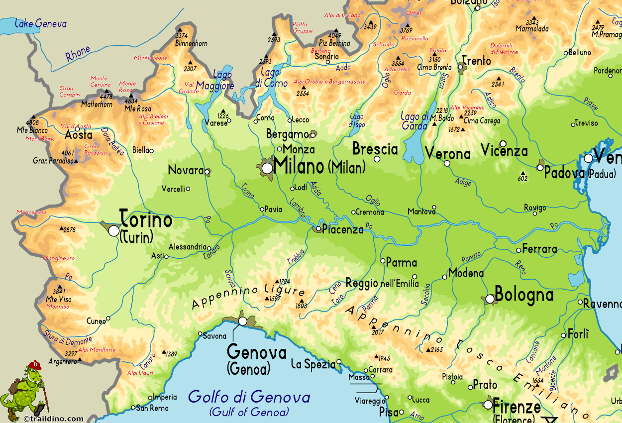 Map Italian Alps West