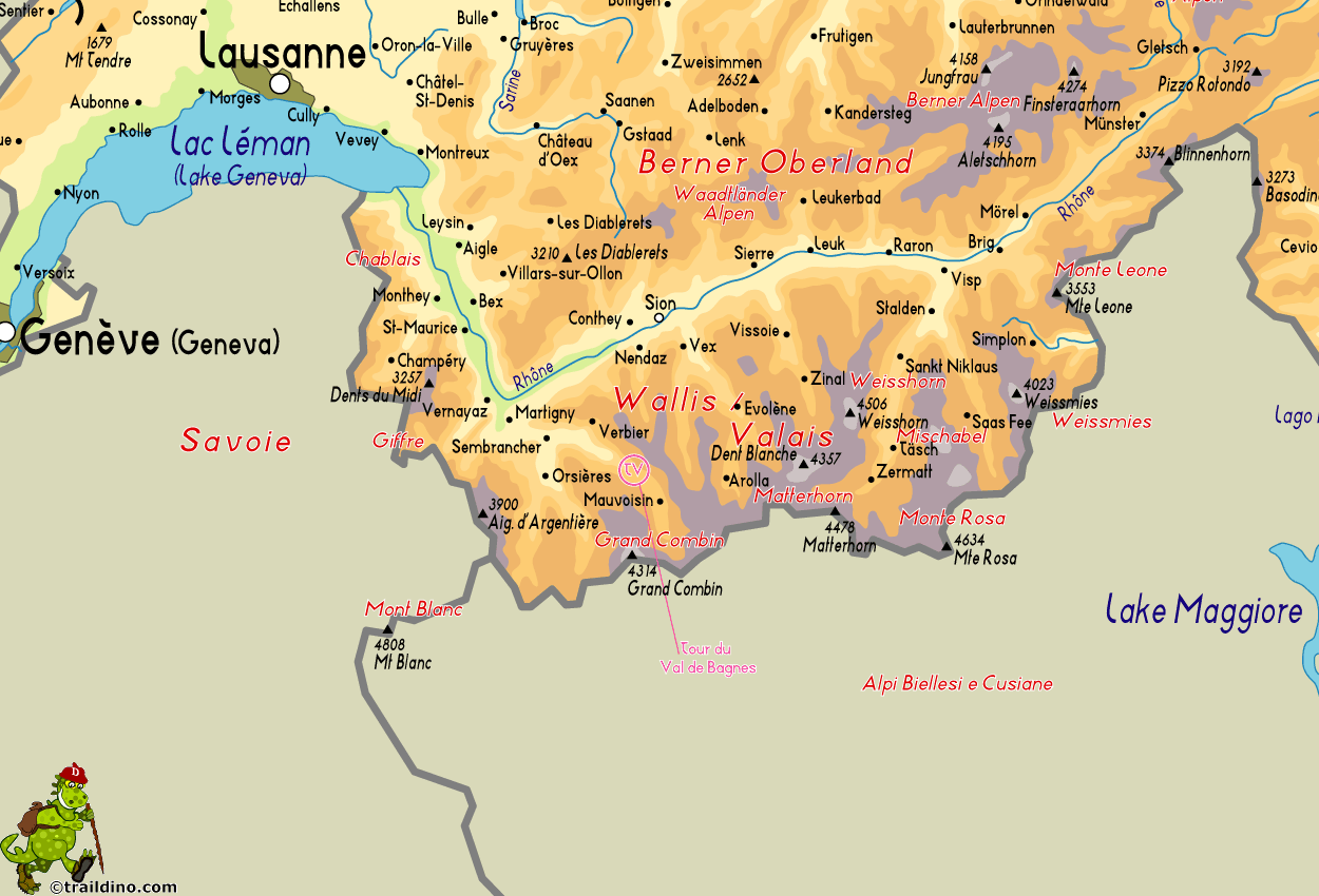 Map Tour du Val de Bagnes