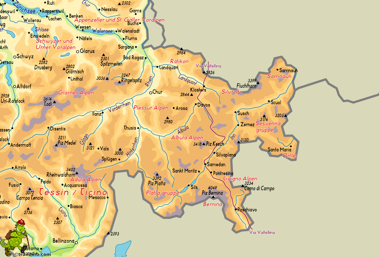 Map Via Valtellina